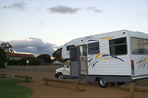 our mobile home at Richmond Tasmania